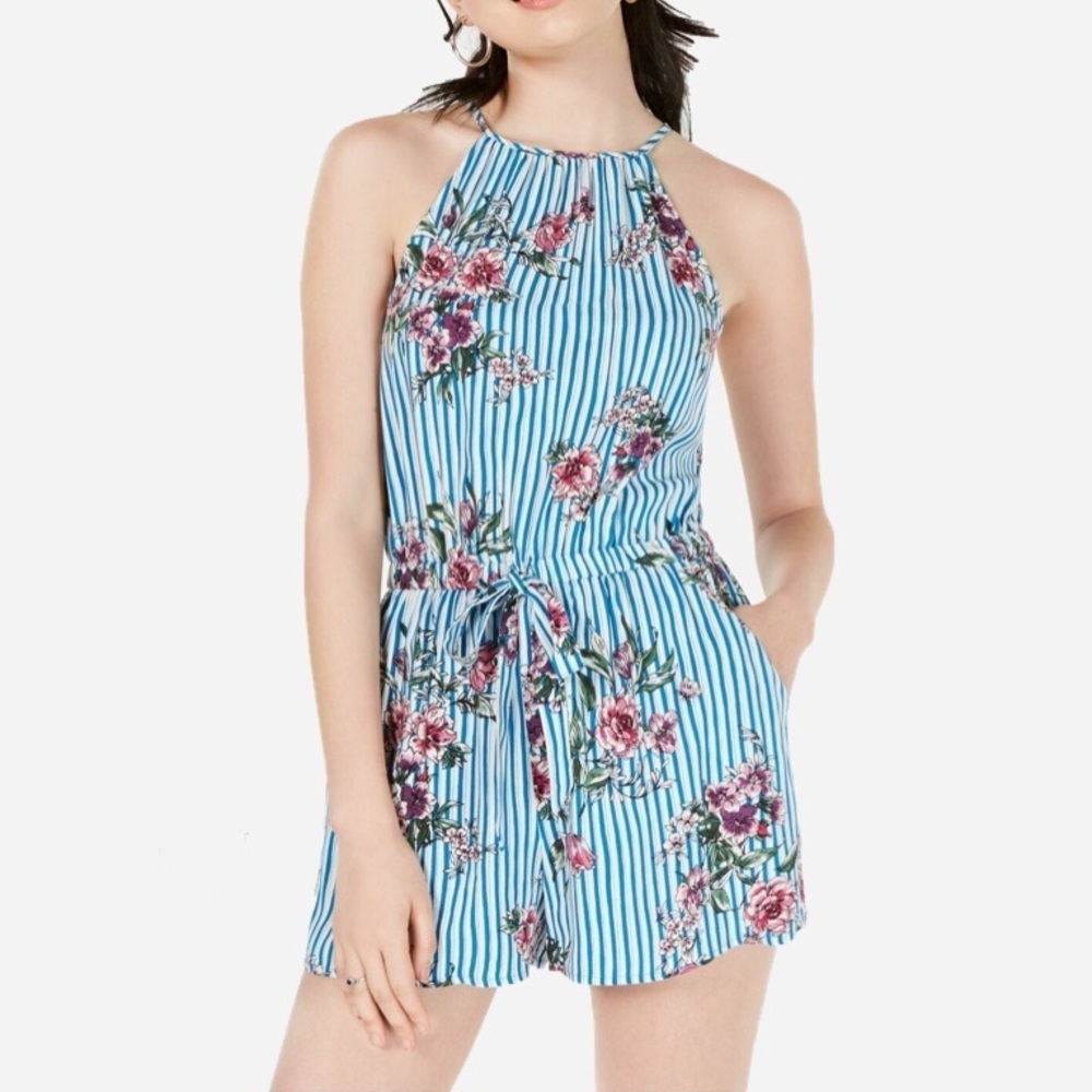 🌸New🌸 Size Large Halter Romper Bebop Striped NWT
